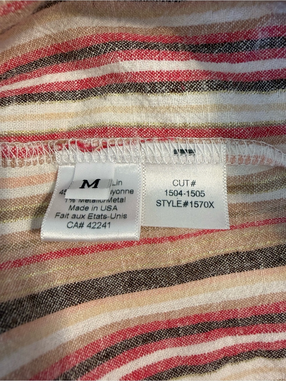 Sleeveless Striped Collared Top in Pink and Cream - Picture 7 of 9